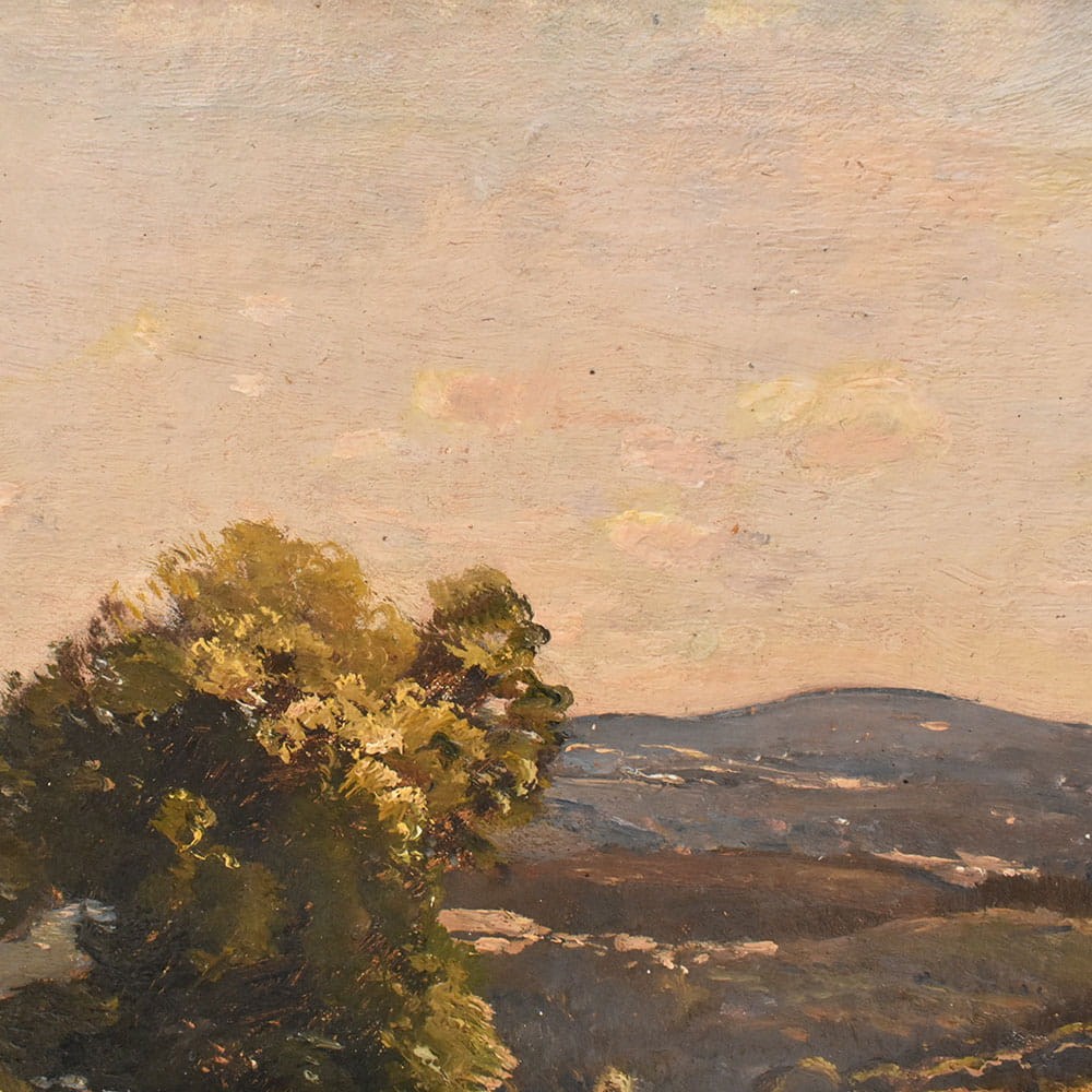 QP773 8 antique oil painting landscape natural painting XIX